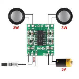 Mini amplificador stereo PAM8403 2x3w miniatura 2